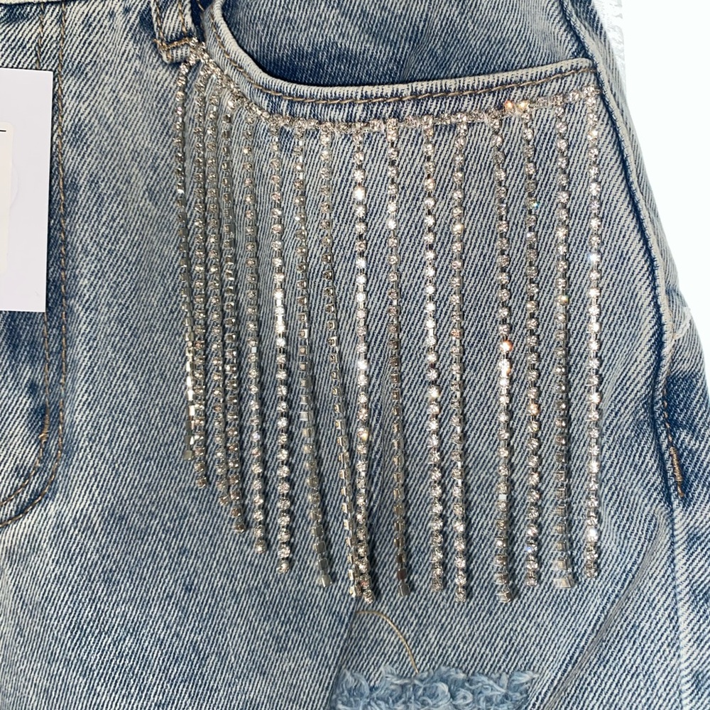 Adika Sparkz Rhinestone Detail Ripped Jeans